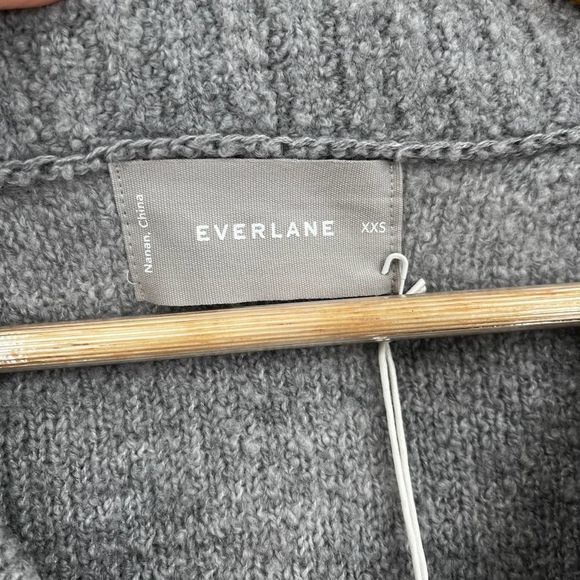 Everlane The Teddy V Neck Wool Blend Boucle in Heather Gray‎ NWT Size XXS - Picture 5 of 12